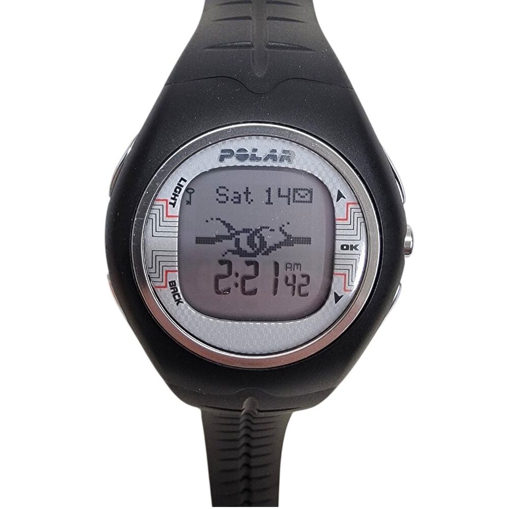 Polar F6 Digital Heart Rate Monitor Watch Black Red Accent WR50M